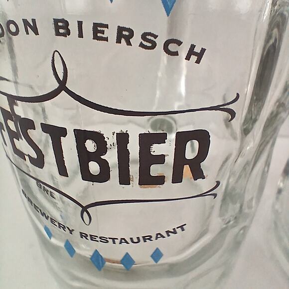 2 Gordon Biersch Festbier Beer Mugs 0.5L German Dimpled Glass Stein Set - Picture 12 of 15